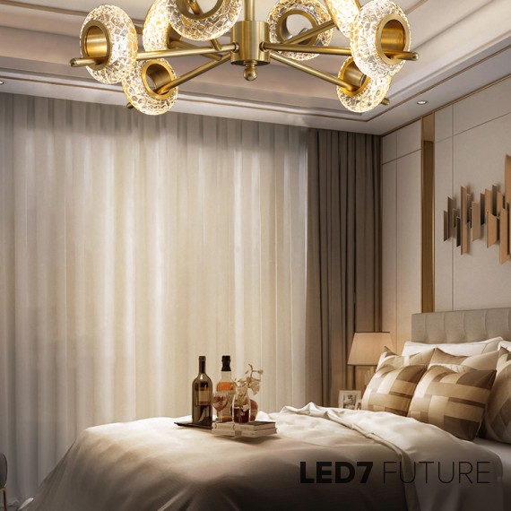 Loft Industry Modern - Gold Ring Diamond Chandelier